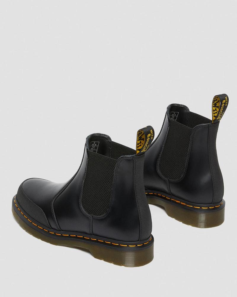 Black Men's Dr Martens 2976 Guard Panel Leather Ankle Boots | CA 420OKI